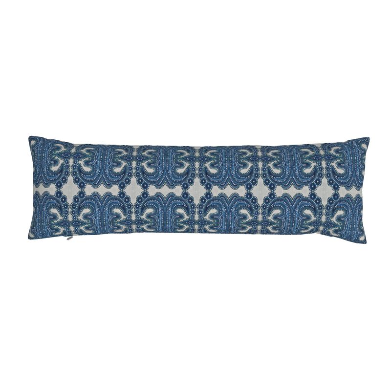 Blue Tile Bolster Pillow