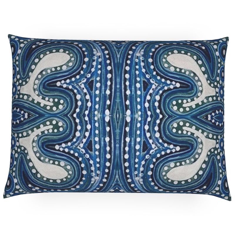 Blue Tile Lumbar Pillow