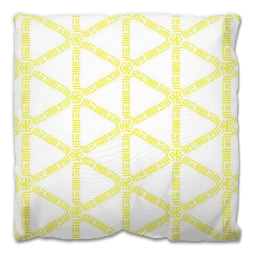 Yellow Lattice Outdoor Pillow