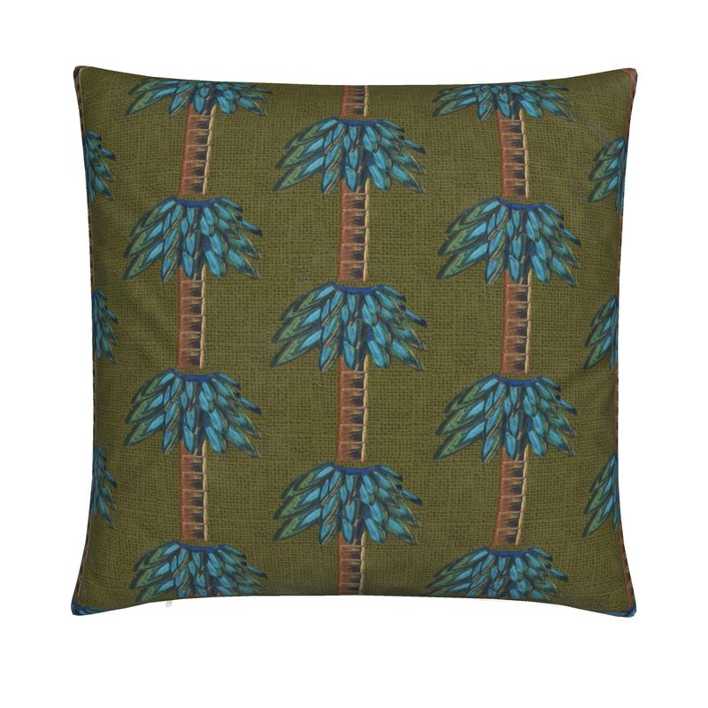 Tiki Palm Green Moss Pillow