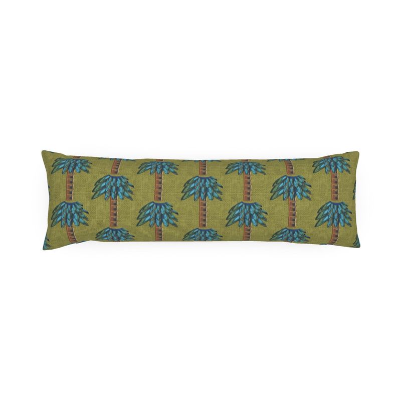 Tiki Palm Olive Bolster Pillow