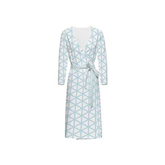 B.Maraffi Turquoise Lattice Wrap Dress