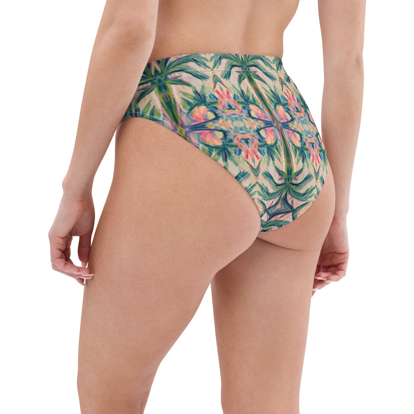 Tiki Time Recycled high-waisted bikini bottom