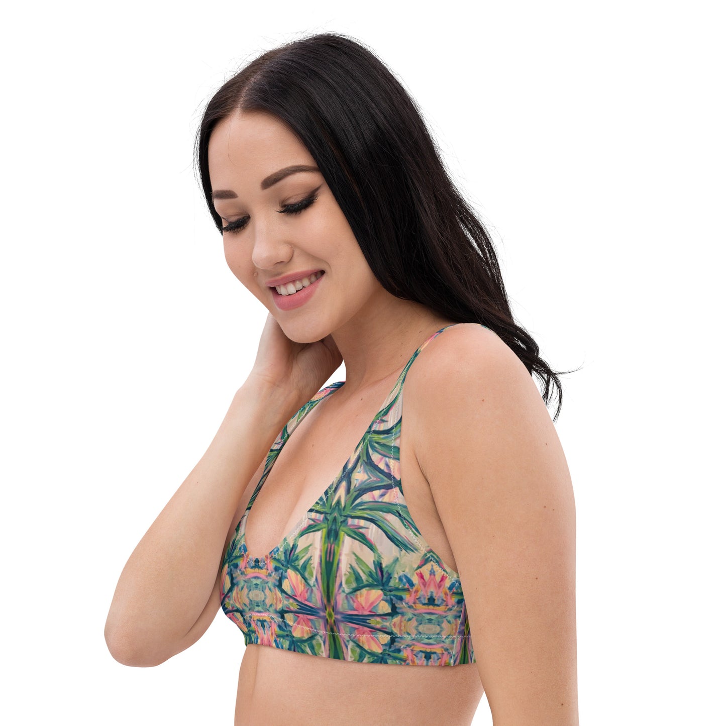 Tiki Time Recyled padded bikini top