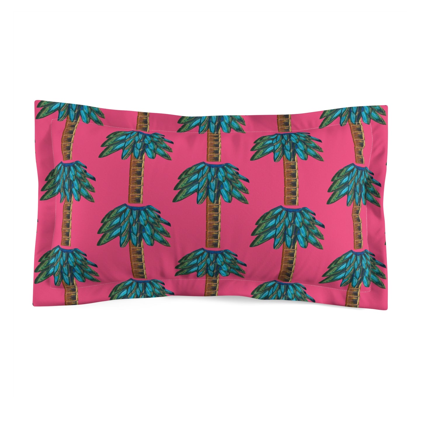 Tiki Palm Fuscia Pillow Sham