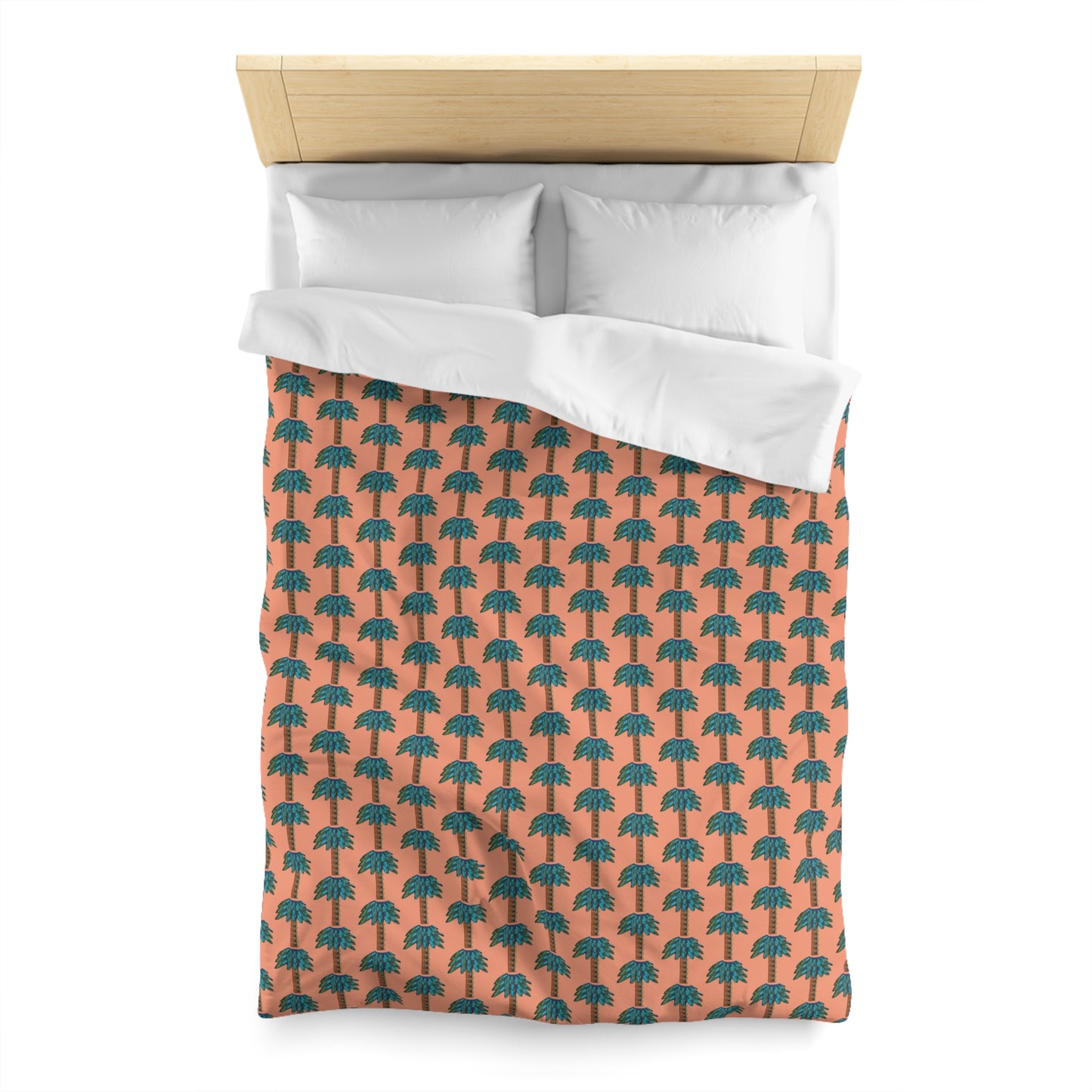 Tiki Palm Sherbet Duvet Cover