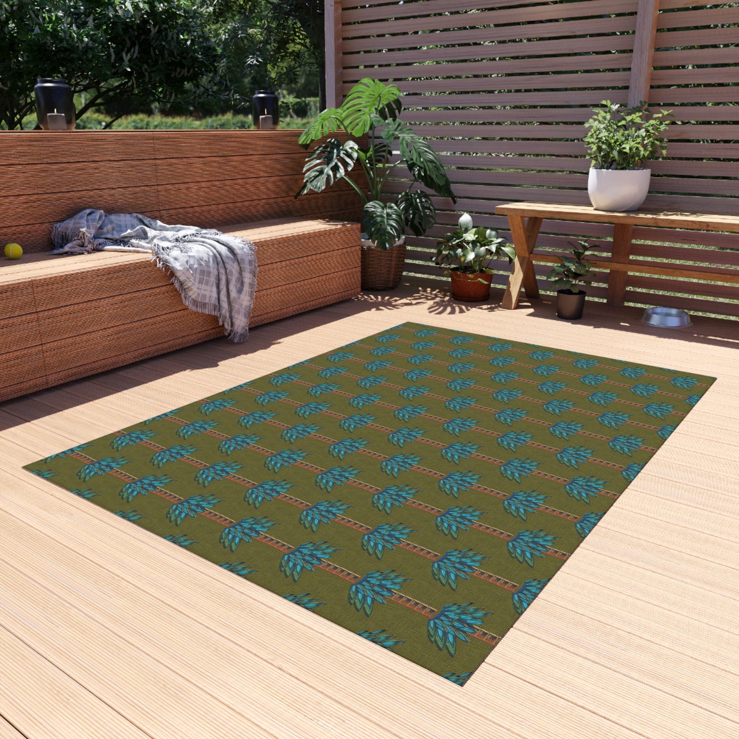 Tiki Palm Moss Indoor/Outdoor Rug