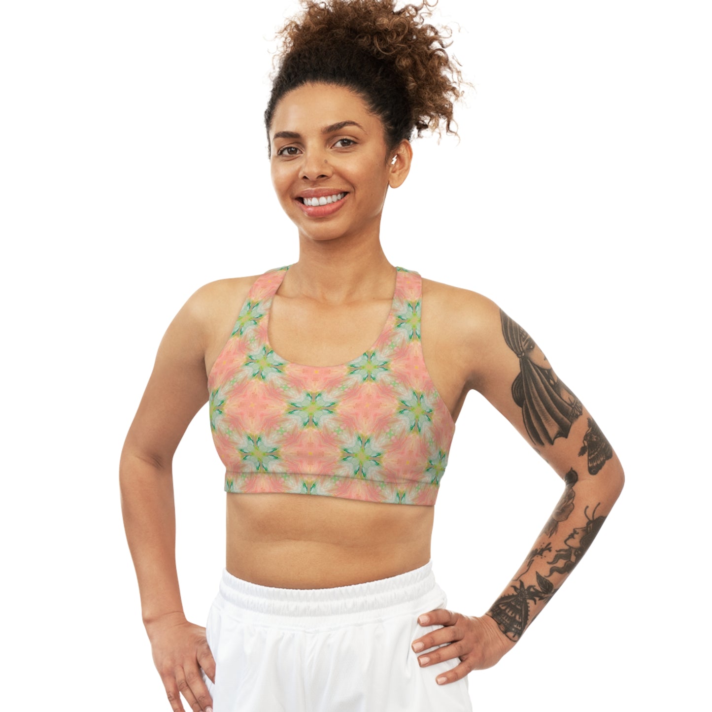 Flamingo Feathers Sports Bra