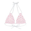 Pink Lattice Strappy Bikini Top