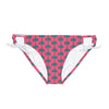 Tiki Palm Fuscia Loop Tie Bikini Bottom