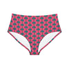 Tiki Palm Fuscia High-Waist Hipster Bikini Bottom