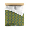 Tiki Palm Olive Duvet Cover