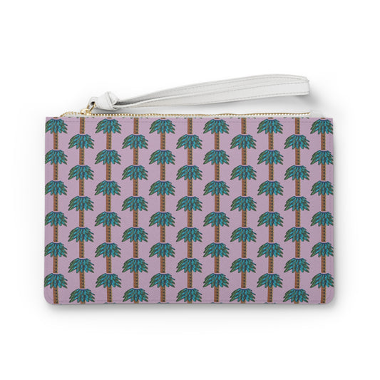 Tiki Palm Violet Clutch Bag