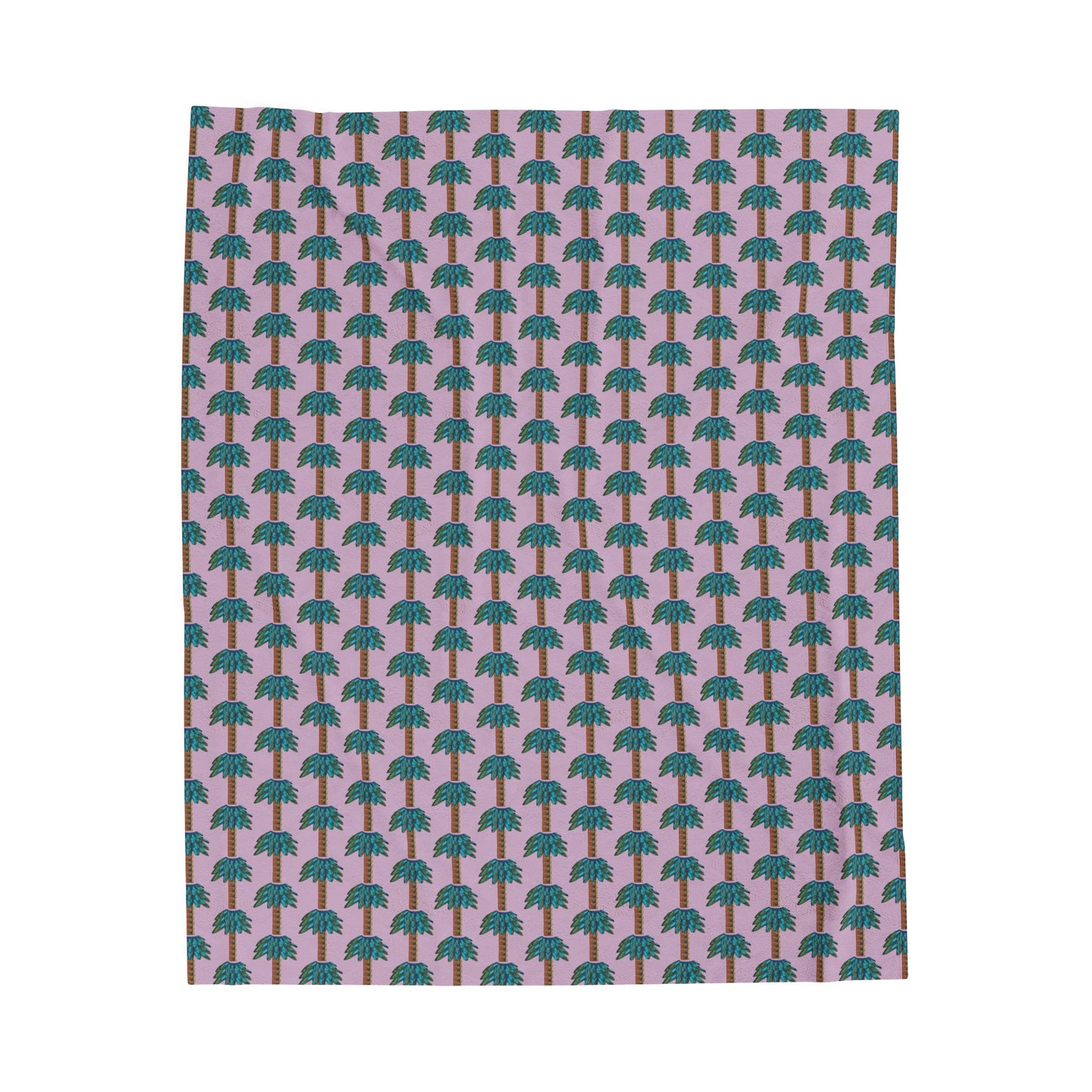 Tiki Palm Violet Plush Blanket