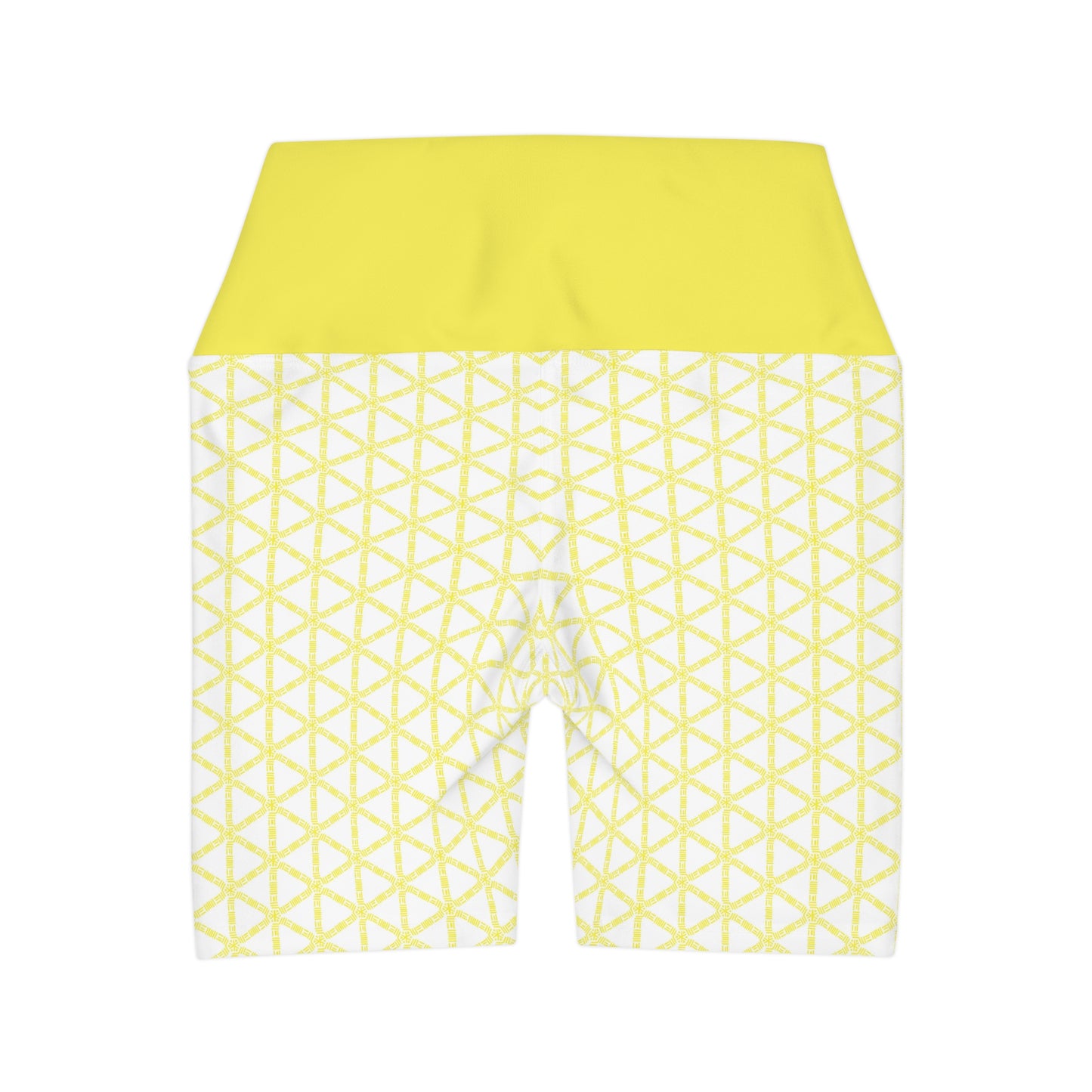 Yellow Lattice High Waisted Short Leggings