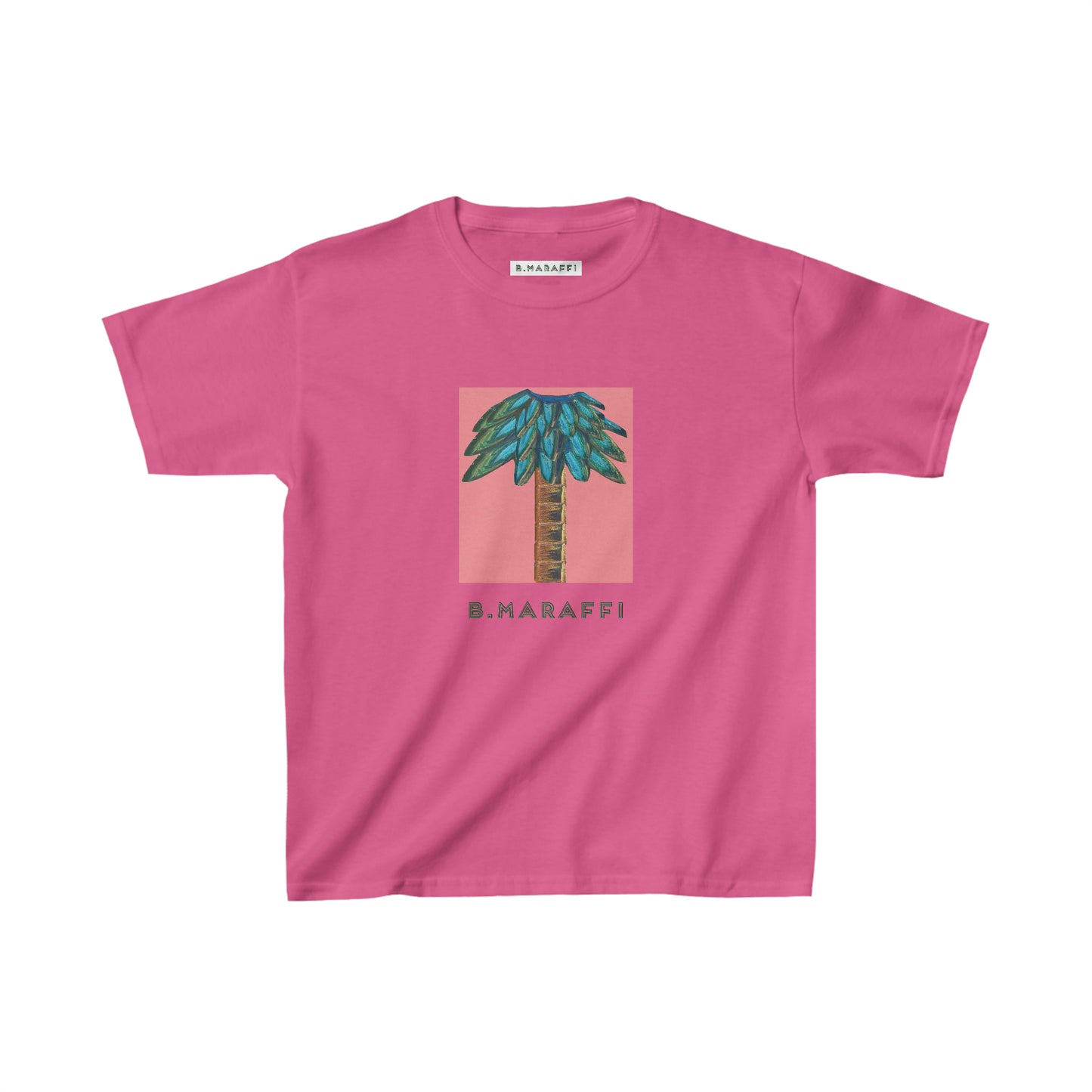 Kids Heavy Cotton™ Tee - Tiki Palm Coral