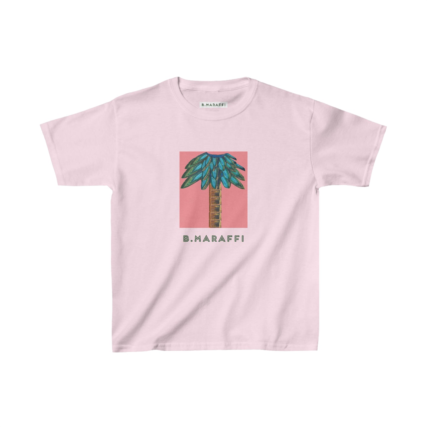 Kids Heavy Cotton™ Tee - Tiki Palm Coral