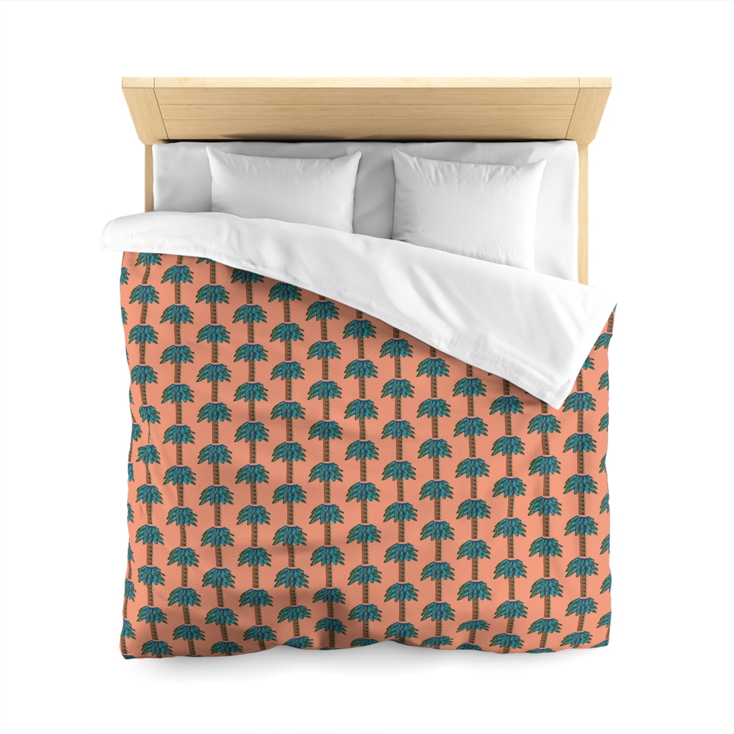 Tiki Palm Sherbet Duvet Cover