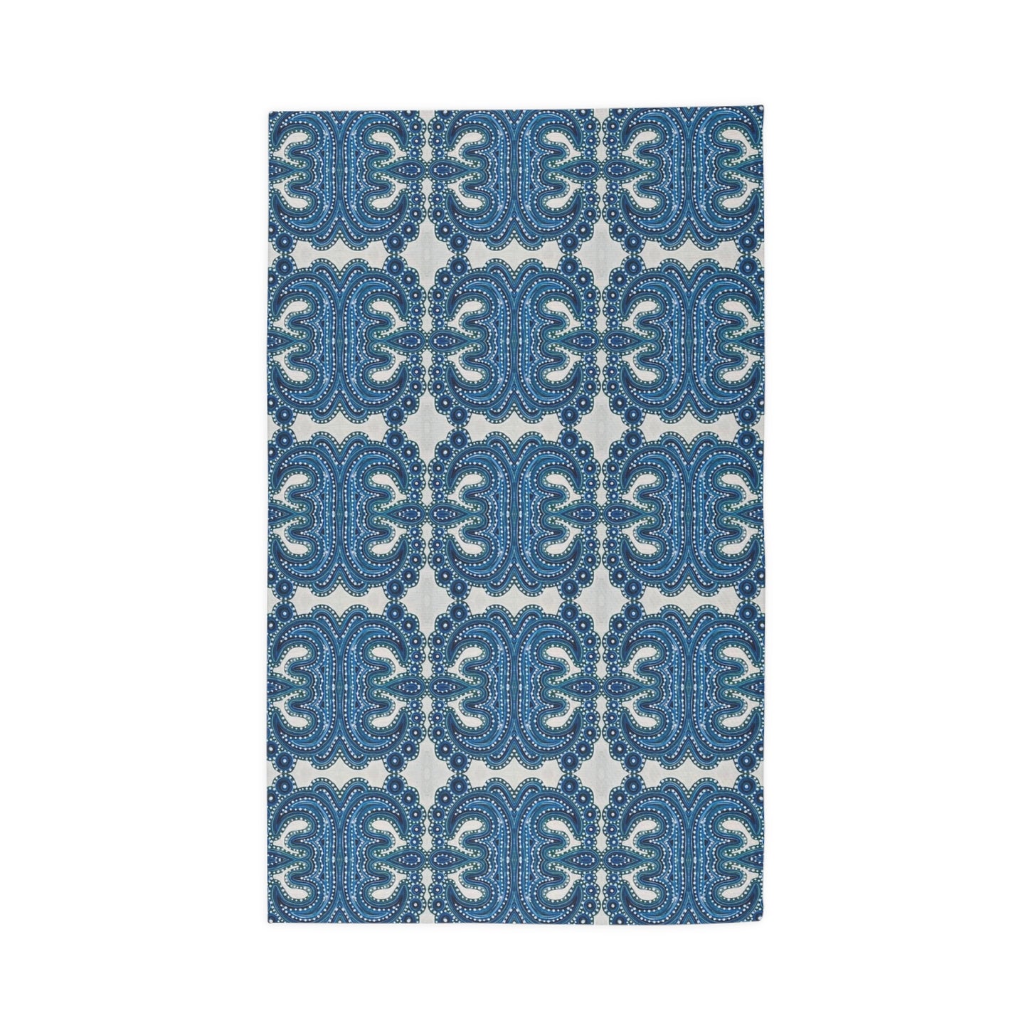 Blue Tile Woven Rug