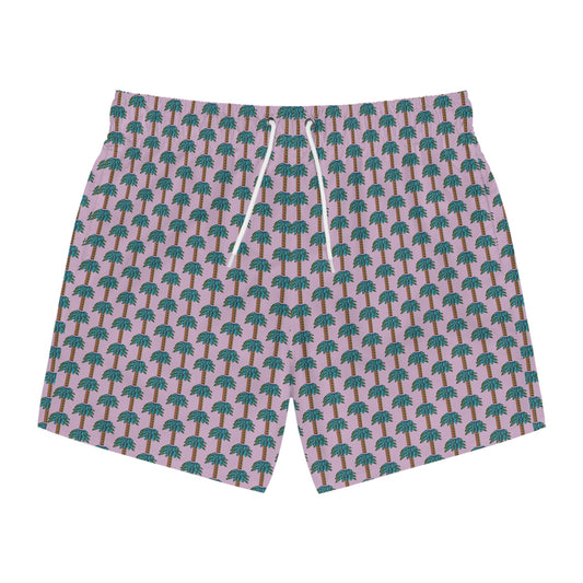 Tiki Palm Violet Swim Trunks