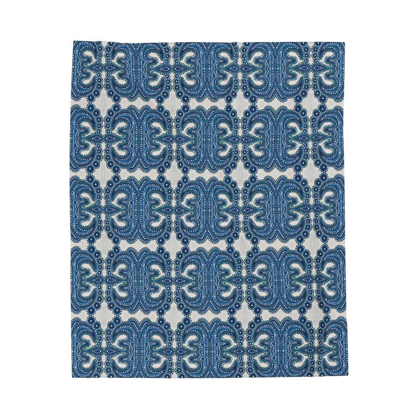 Blue Tile Plush Blanket
