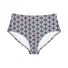 Tiki Palm Violet High-Waist Hipster Bikini Bottom