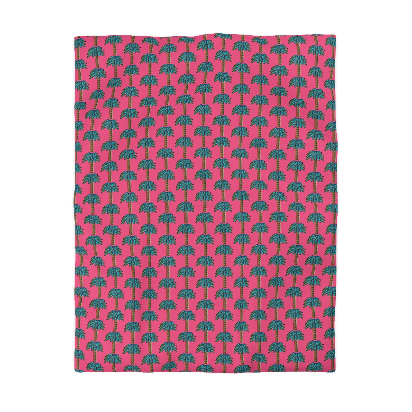 Tiki Palm Fuscia Duvet Cover