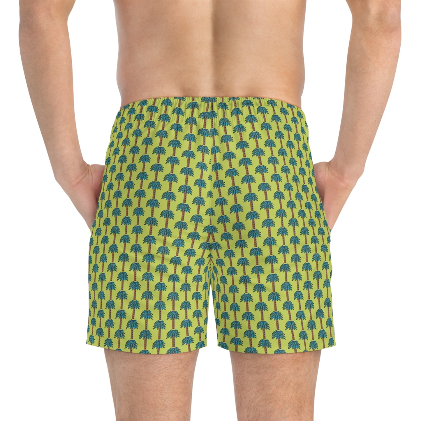 Tiki Palm Lime Swim Trunks