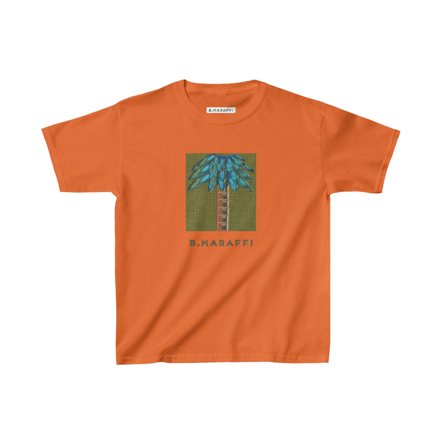 Kids Heavy Cotton™ Tee - Tiki Palm Olive