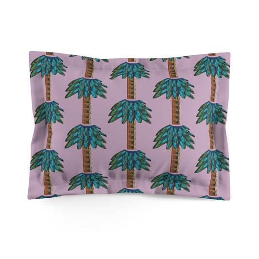 Tiki Palm Violet Pillow Sham