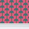 Tiki Palm Fuchsia Wallpaper
