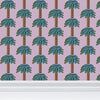 Tiki Palm Violet Wallpaper