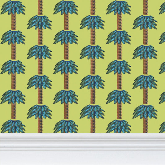 Tiki Palm Lime Wallpaper