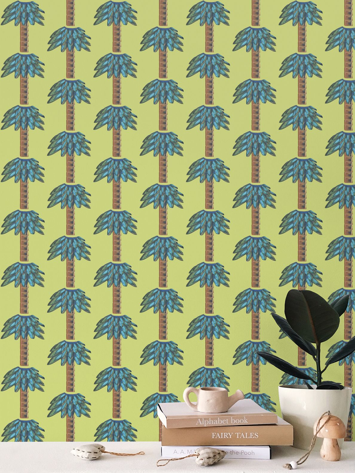 Tiki Palm Lime Wallpaper