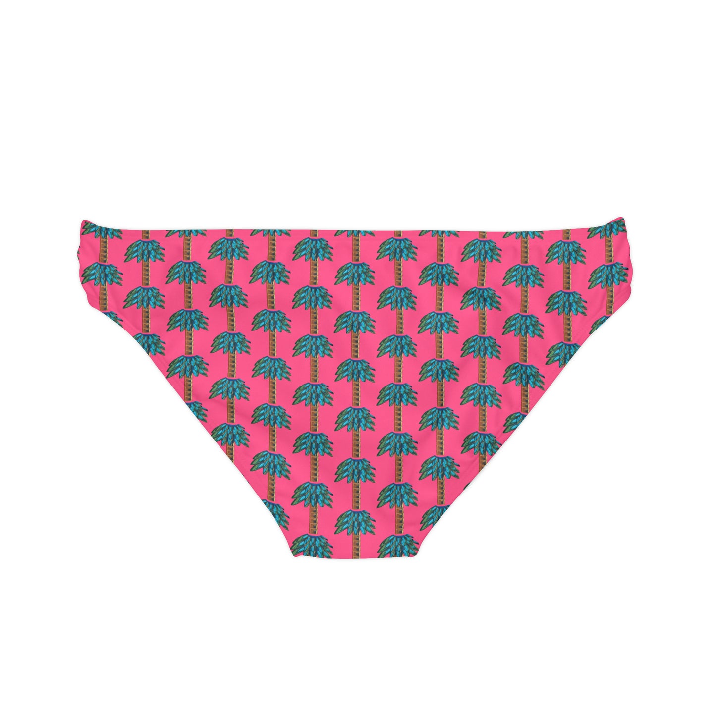 Tiki Palm Fuscia Loop Tie Bikini Bottom