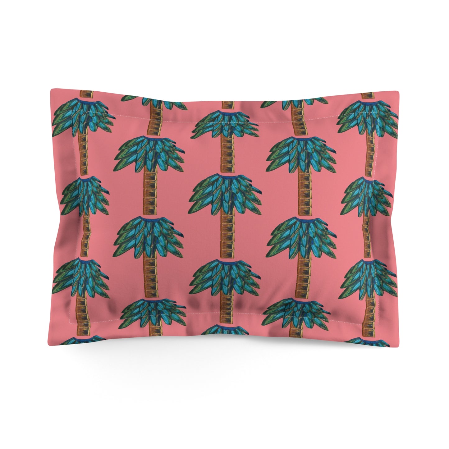 Tiki Palm Coral Pillow Sham