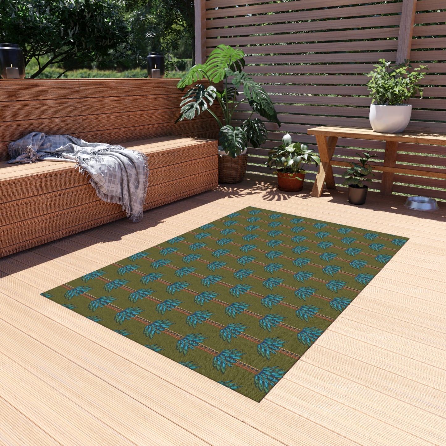 Tiki Palm Moss Indoor/Outdoor Rug