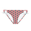 Tiki Palm Coral Loop Tie Bikini Bottom