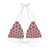 Tiki Palm Coral Strappy Bikini Top