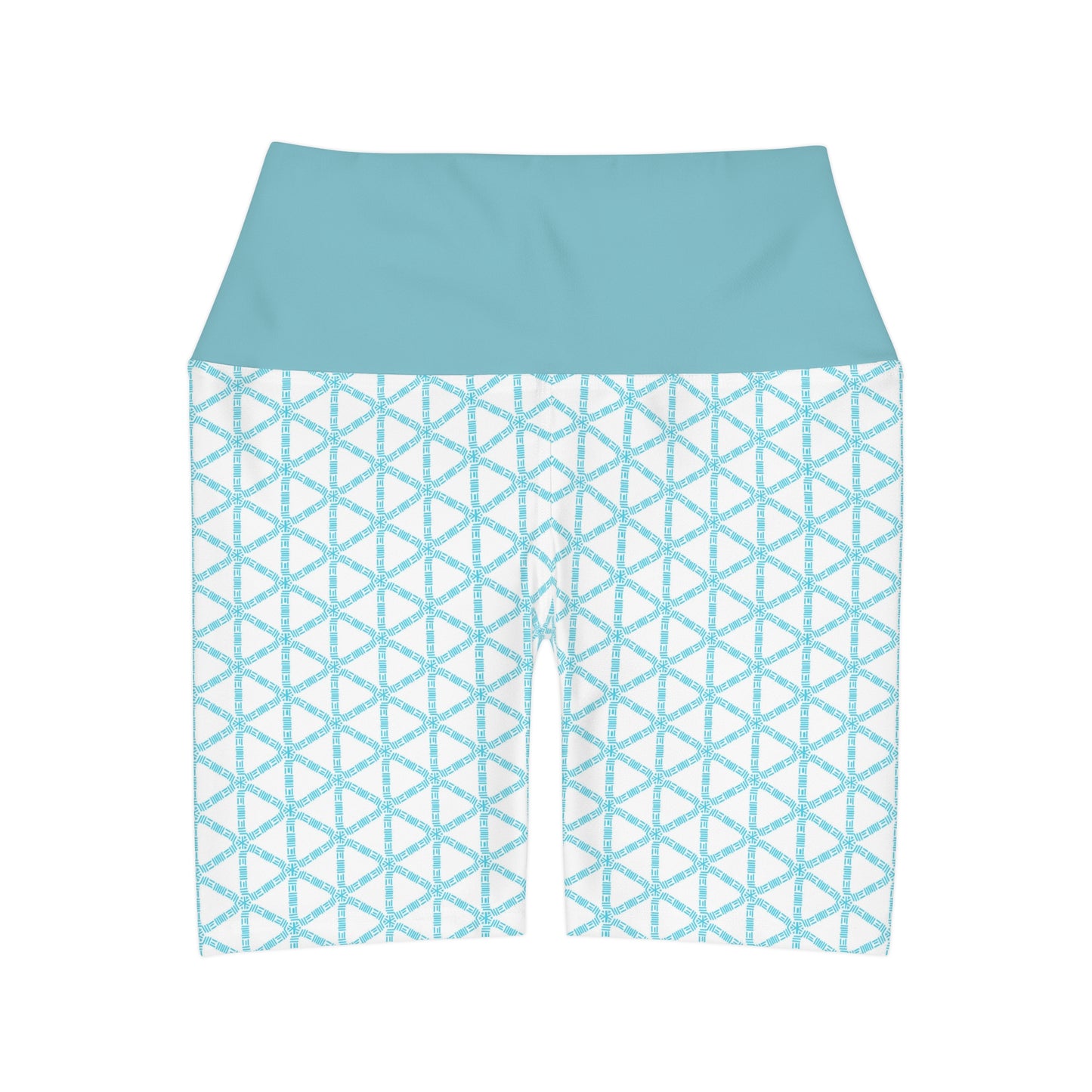 Turquoise Lattice High Waisted Short Leggings