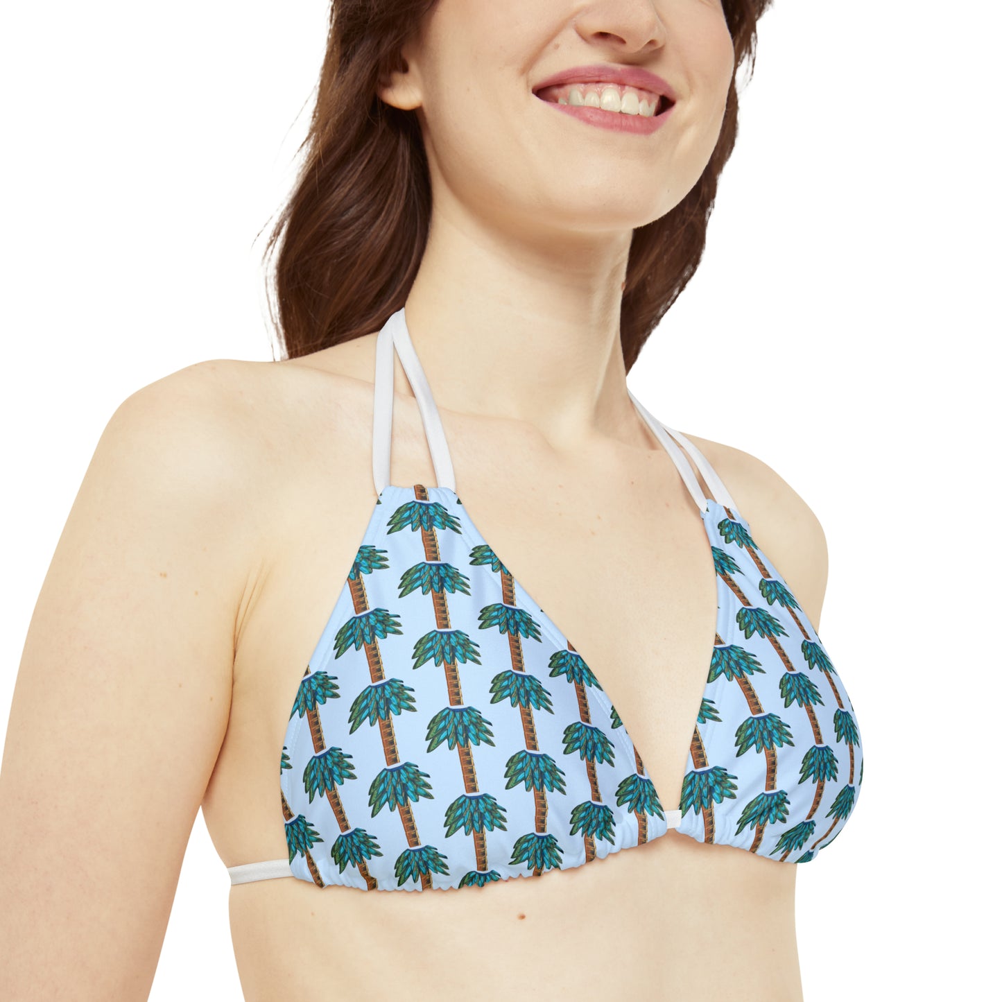 Tiki Palm Sky Strappy Bikini Top