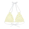 Yellow Lattice Strappy Bikini Top