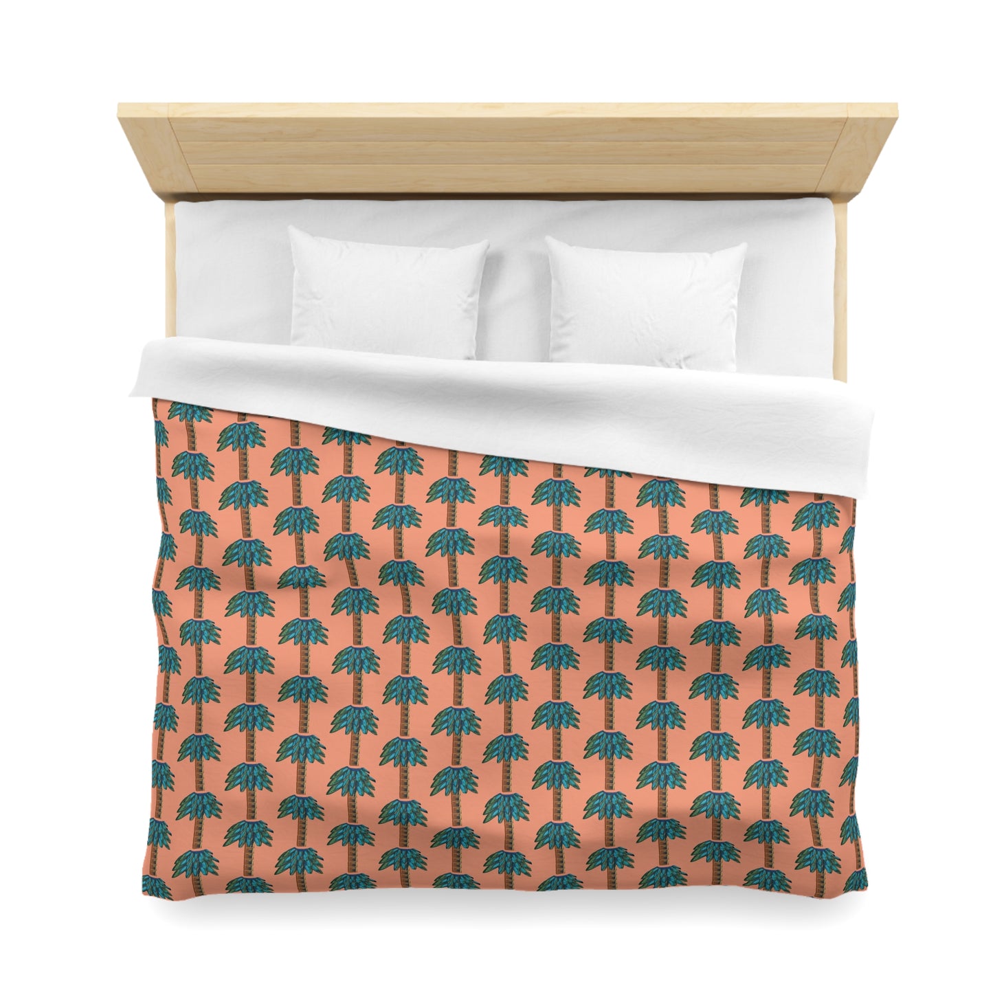 Tiki Palm Sherbet Duvet Cover