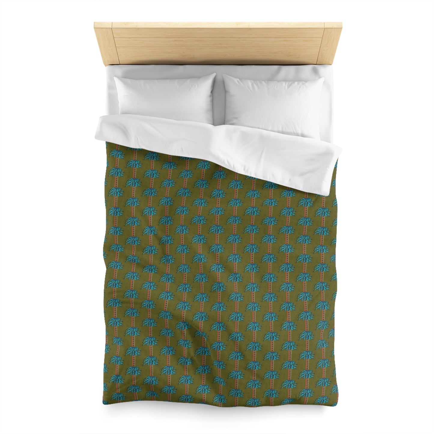 Tiki Palm Moss Duvet Cover