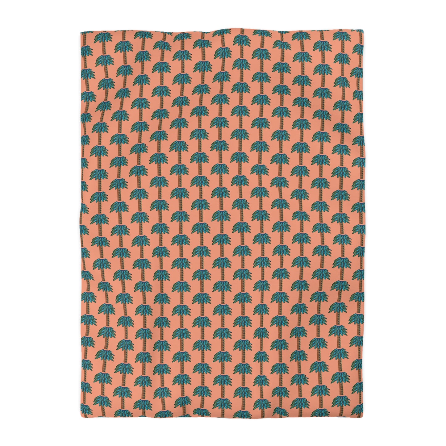 Tiki Palm Sherbet Duvet Cover