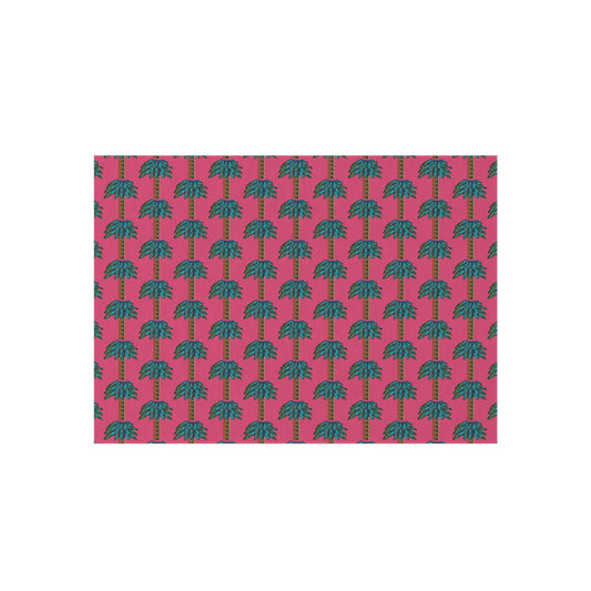 Tiki Palm Fuscia Indoor/Outdoor Rug