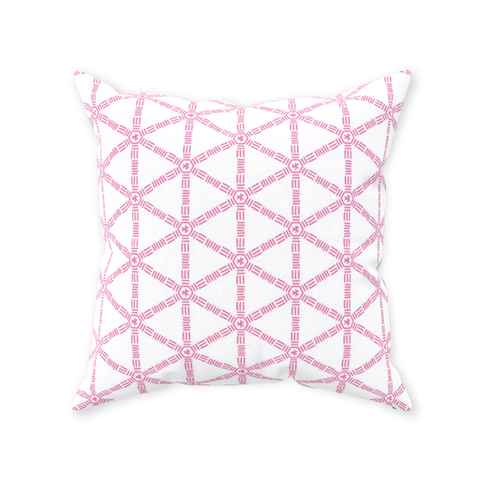 Pink Lattice Throw Pillow
