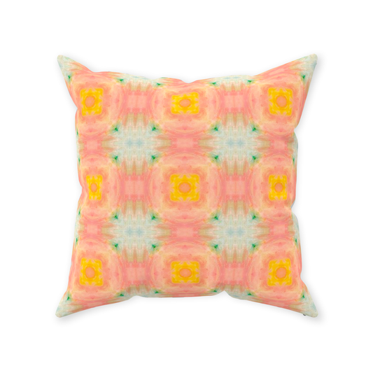 Peach Sunbeam Throw Pillow