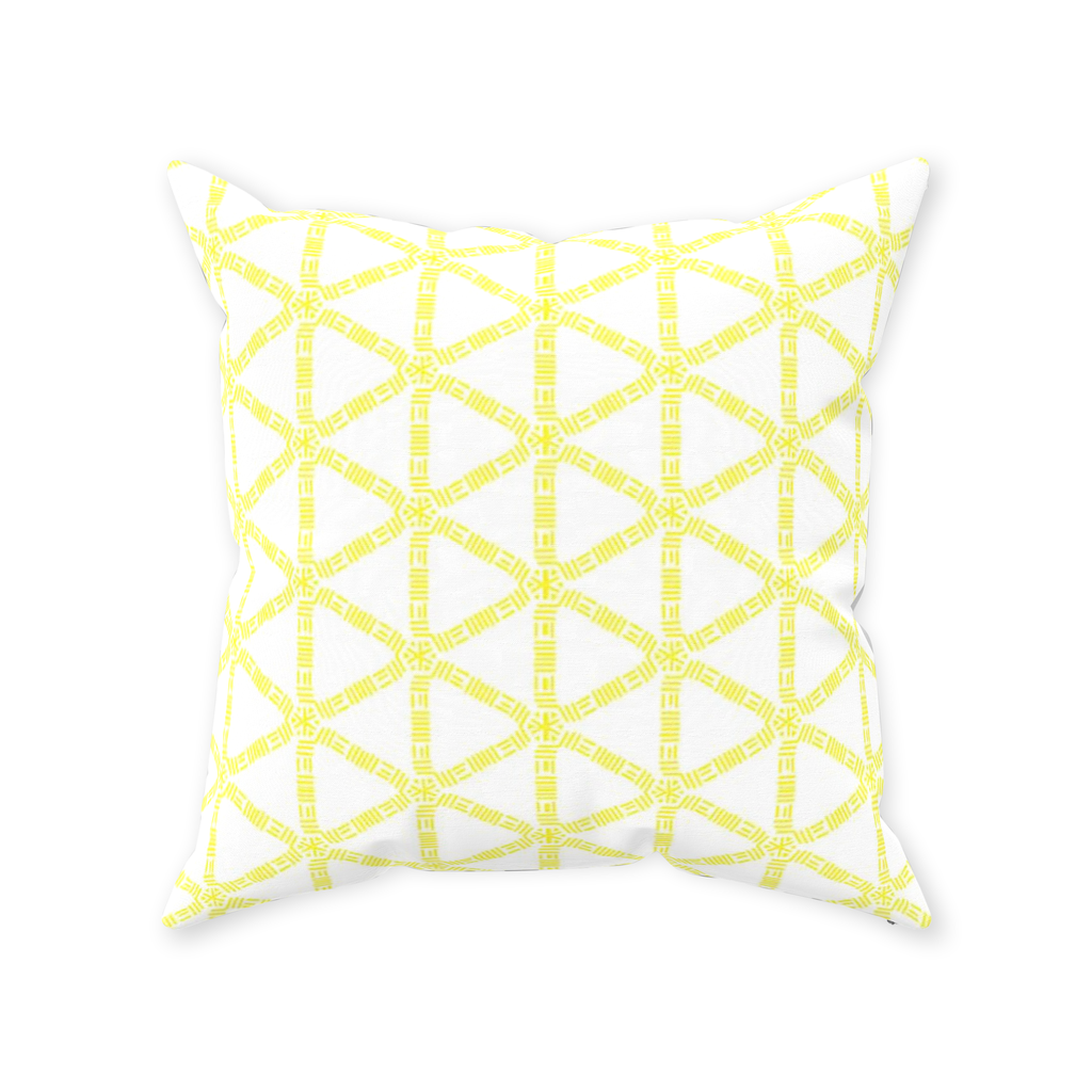 Yellow Lattice Throw Pillow