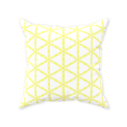 Yellow Lattice Throw Pillow
